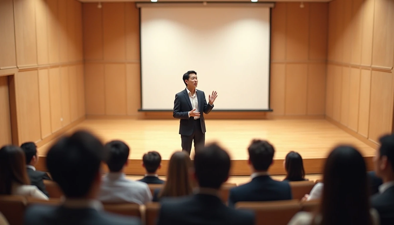 プレゼンテーション中のプロフェッショナルスピーカー